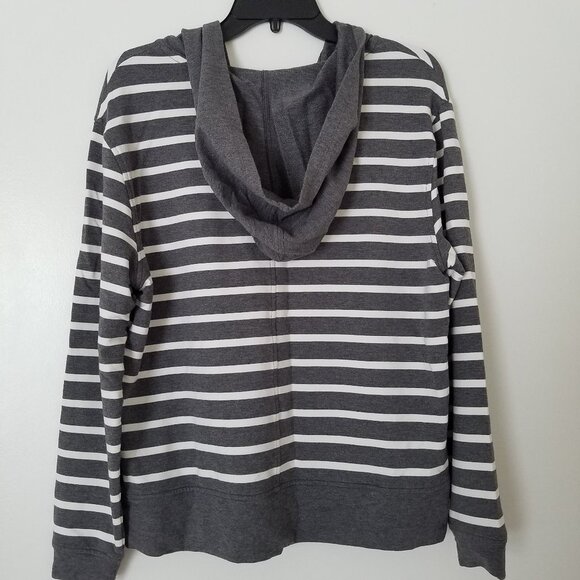 CAbi Windward Gray White Stripe Pullover Hoodie - Picture 5 of 8